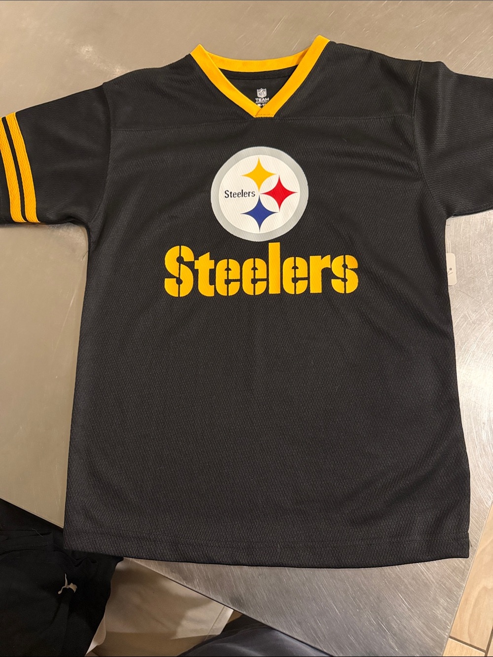 NFL Kids Steelers Black and Gold Short Sleeve Jersey Tee